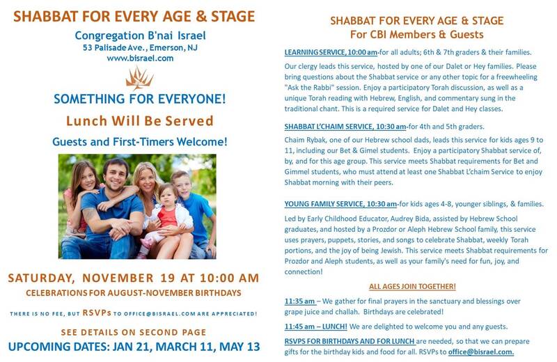 Banner Image for Shabbat For Every Age & Stage